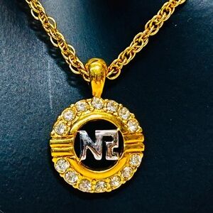 Nina Ricci Signature Gold Crystal Necklace